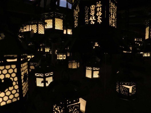 Bronze lanterns in their special lantern hall.